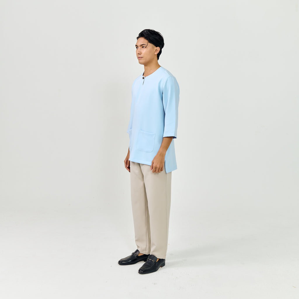 COUPLE SET: IESA KURTA TELUK BELANGA + VELORA ABAYA (VELVET) BY GOTHOBE | SARA