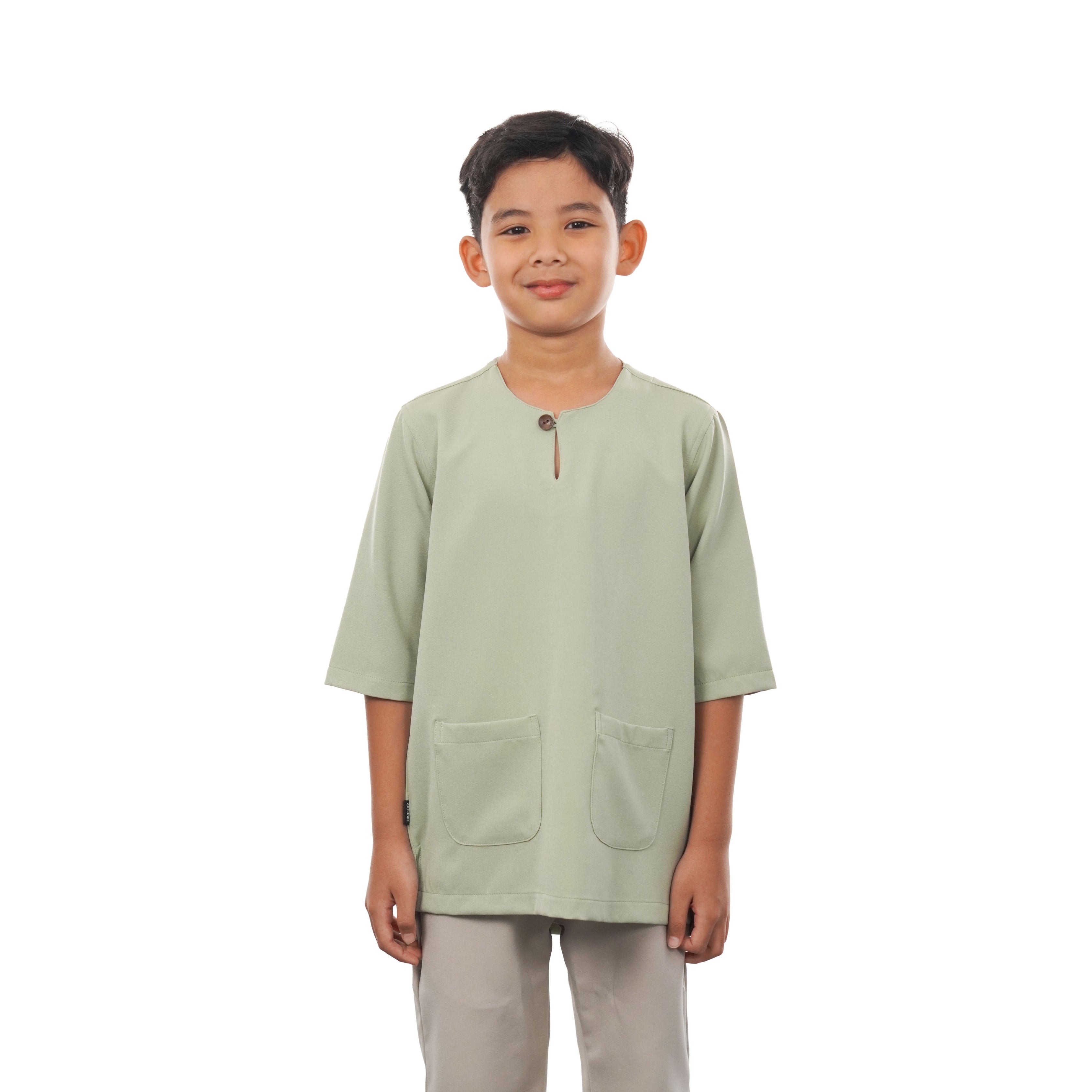 KIDS SET: IESA KURTA TELUK BELANGA + AURA ABAYA (PRINTED) BY GOTHOBE | SARA