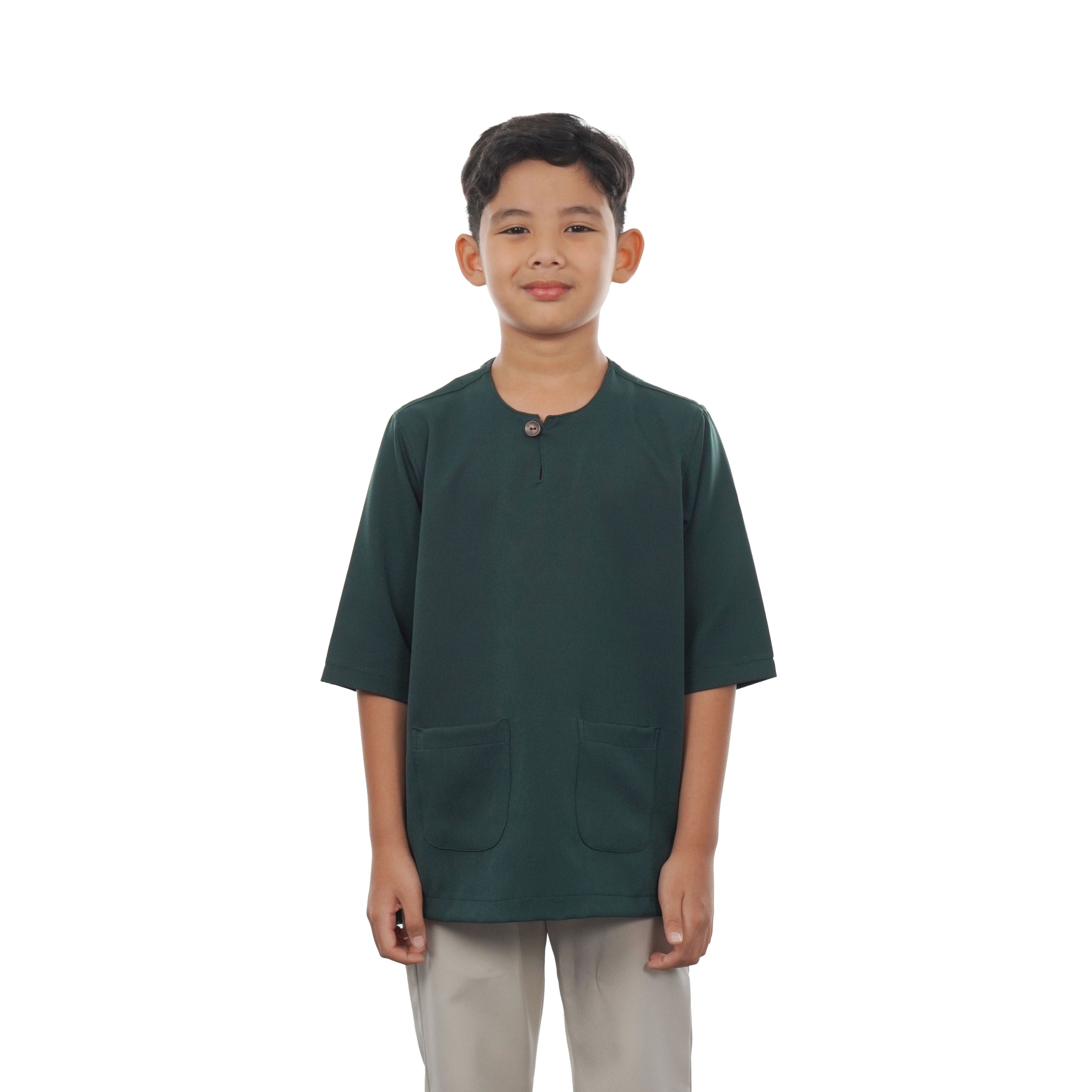 KIDS SET: IESA KURTA TELUK BELANGA + AURA ABAYA (PRINTED) BY GOTHOBE | SARA