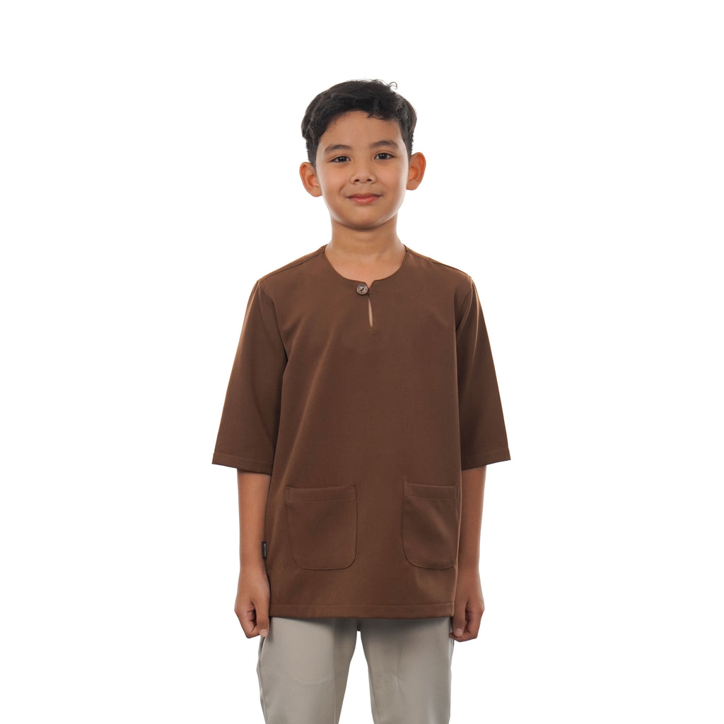 KIDS SET: IESA KURTA TELUK BELANGA + AURA ABAYA (PRINTED) BY GOTHOBE | SARA