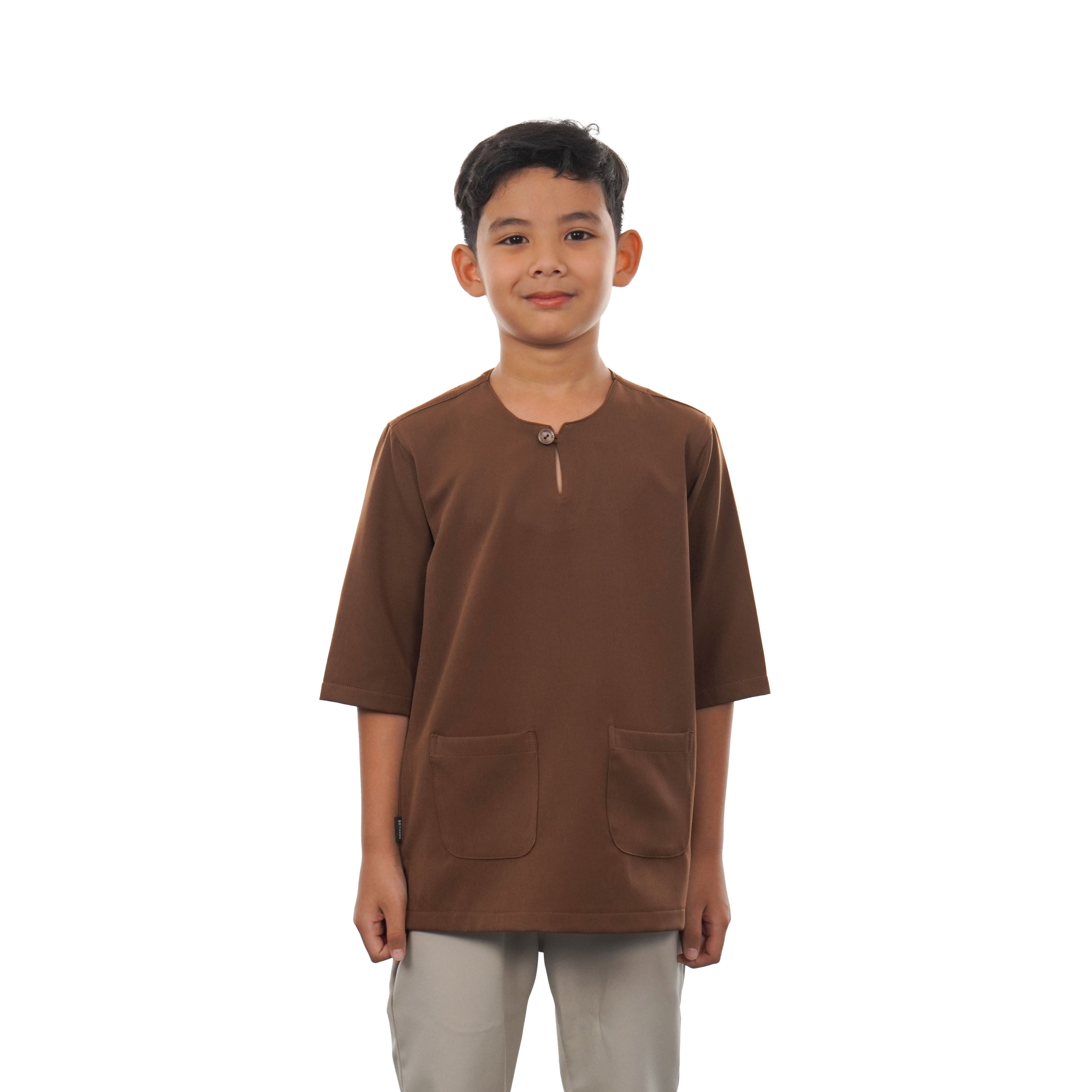 KIDS SET: IESA KURTA TELUK BELANGA + AURA ABAYA (PRINTED) BY GOTHOBE | SARA