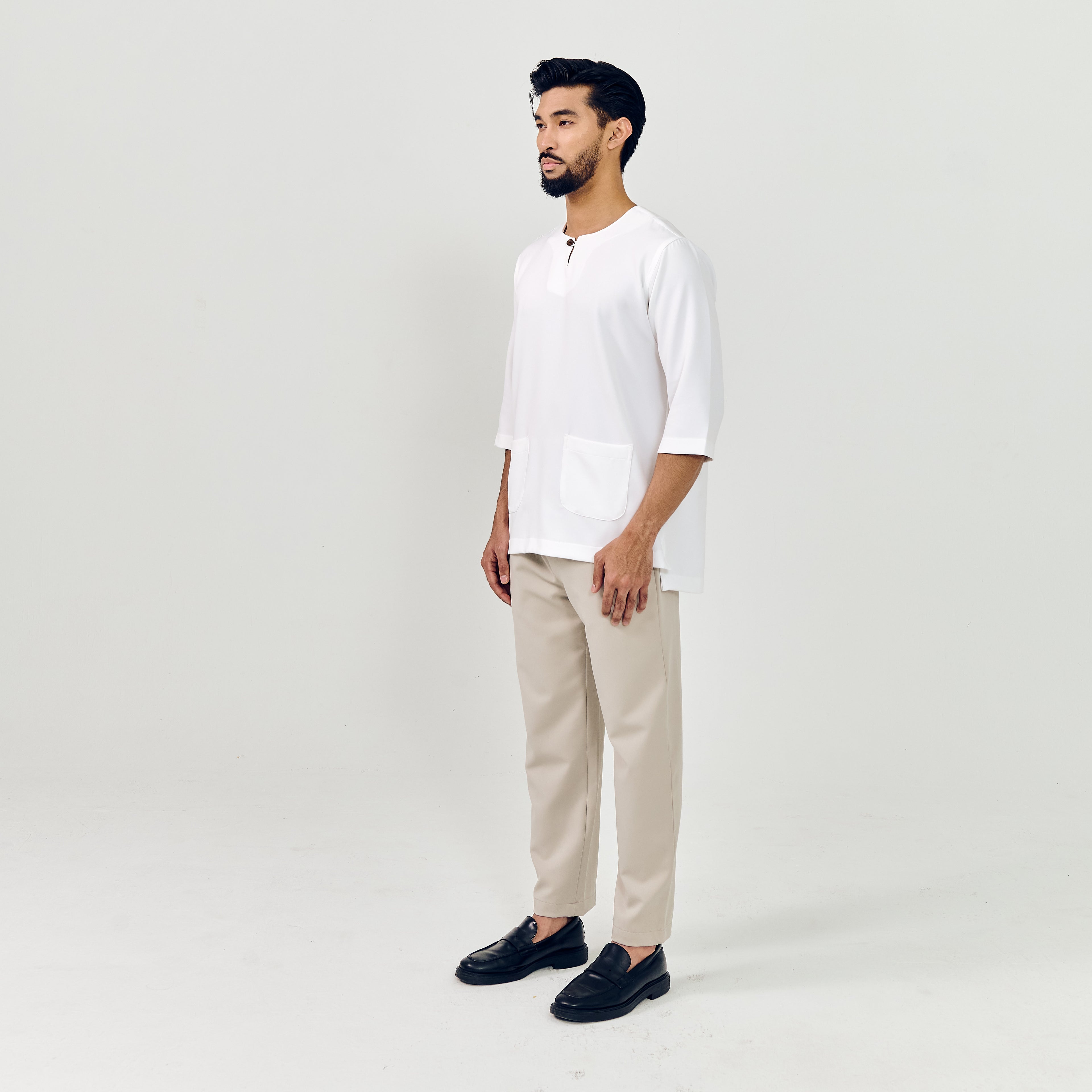 COUPLE SET: IESA KURTA TELUK BELANGA + VELORA ABAYA (VELVET) BY GOTHOBE | SARA